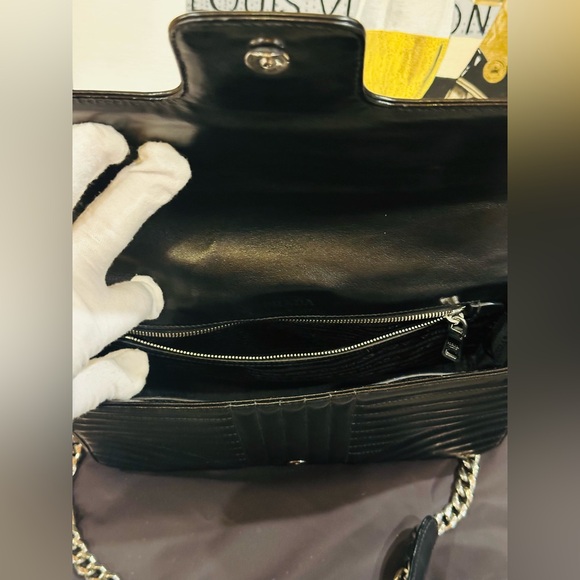 💎PRADA CHAIN FLAP SHOULDER BAG Diagramme Quilted Leather w/COA & Dust Bag - Picture 5 of 14